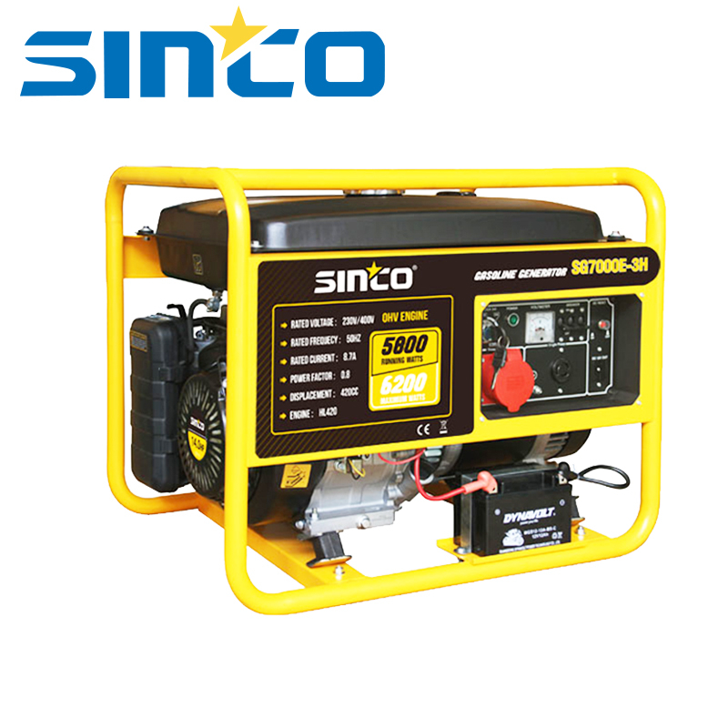Three Phase 6200w Portable Gasoline Generator/Petrol Generator for Industrial Use