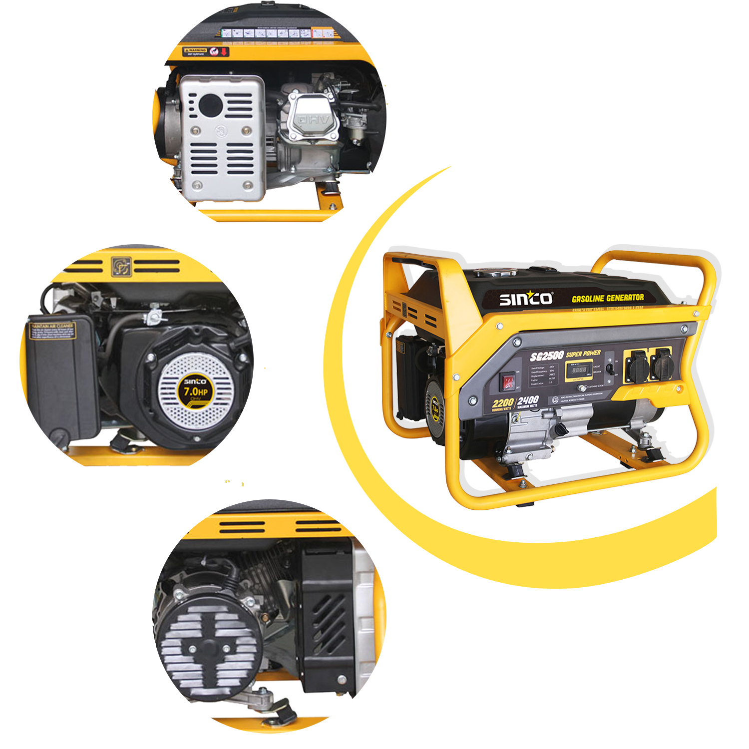 2600w Low Noise Portable Water Turbine Gasoline Generator