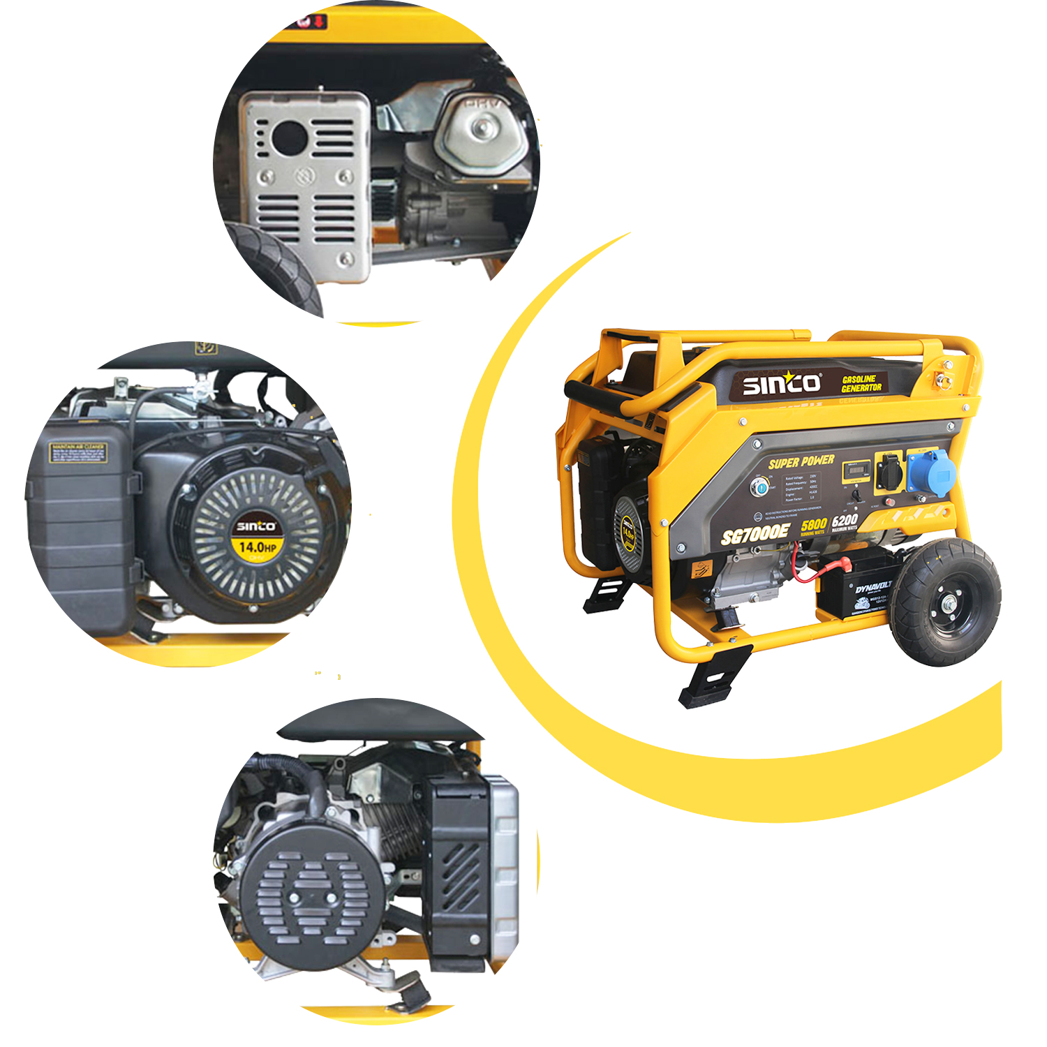 7000W Single Cylinder Low Noise Gasoline Generator