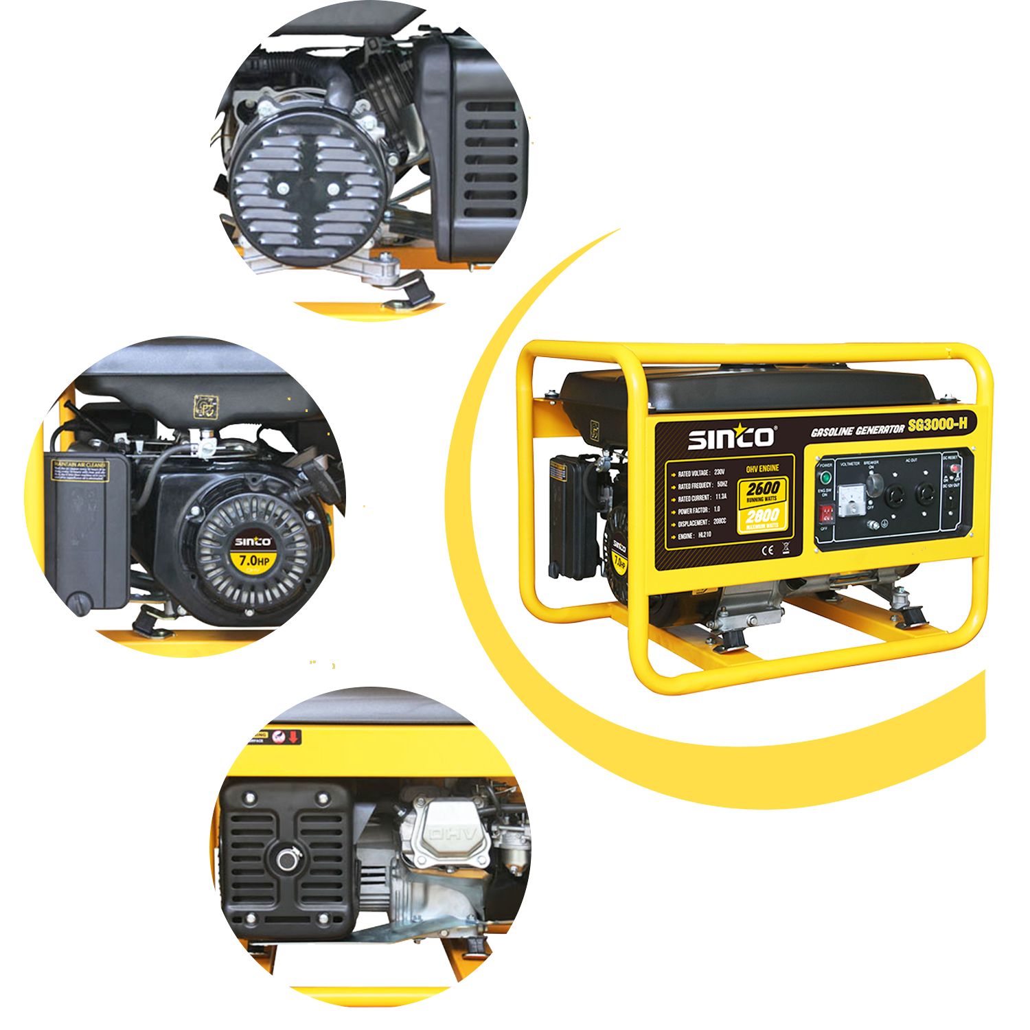 50Hz 60Hz Small Size Super Power Gasoline Portable Generator for Home Use