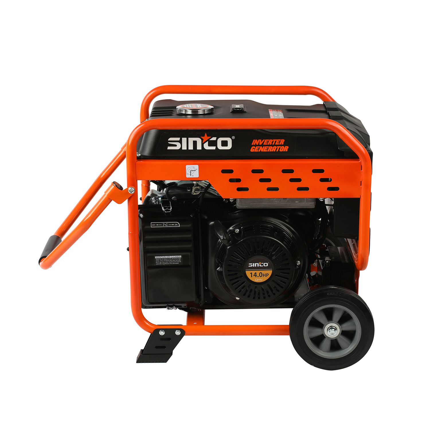 Sinco Brand 8kw Large Capacity Oil Tank Open Inverter Generator with Wheels with EPA/Carb/CE/Noise/GS