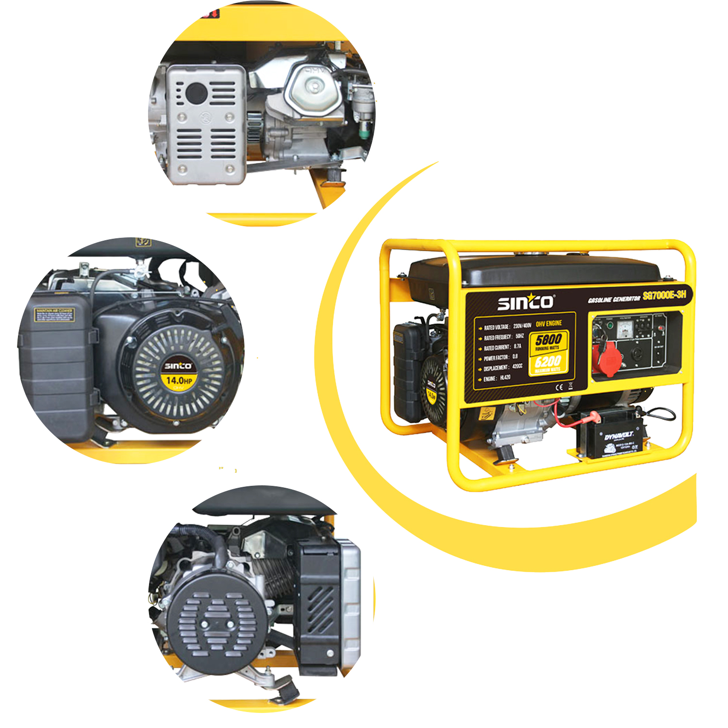  3 Phase 7000 Watt Portable Gasoline Power Generator