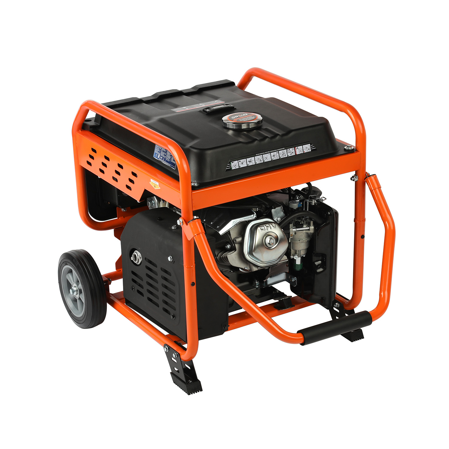 8kW Open Inverter Generator Portable Petrol Large Oil Tank with Wheels