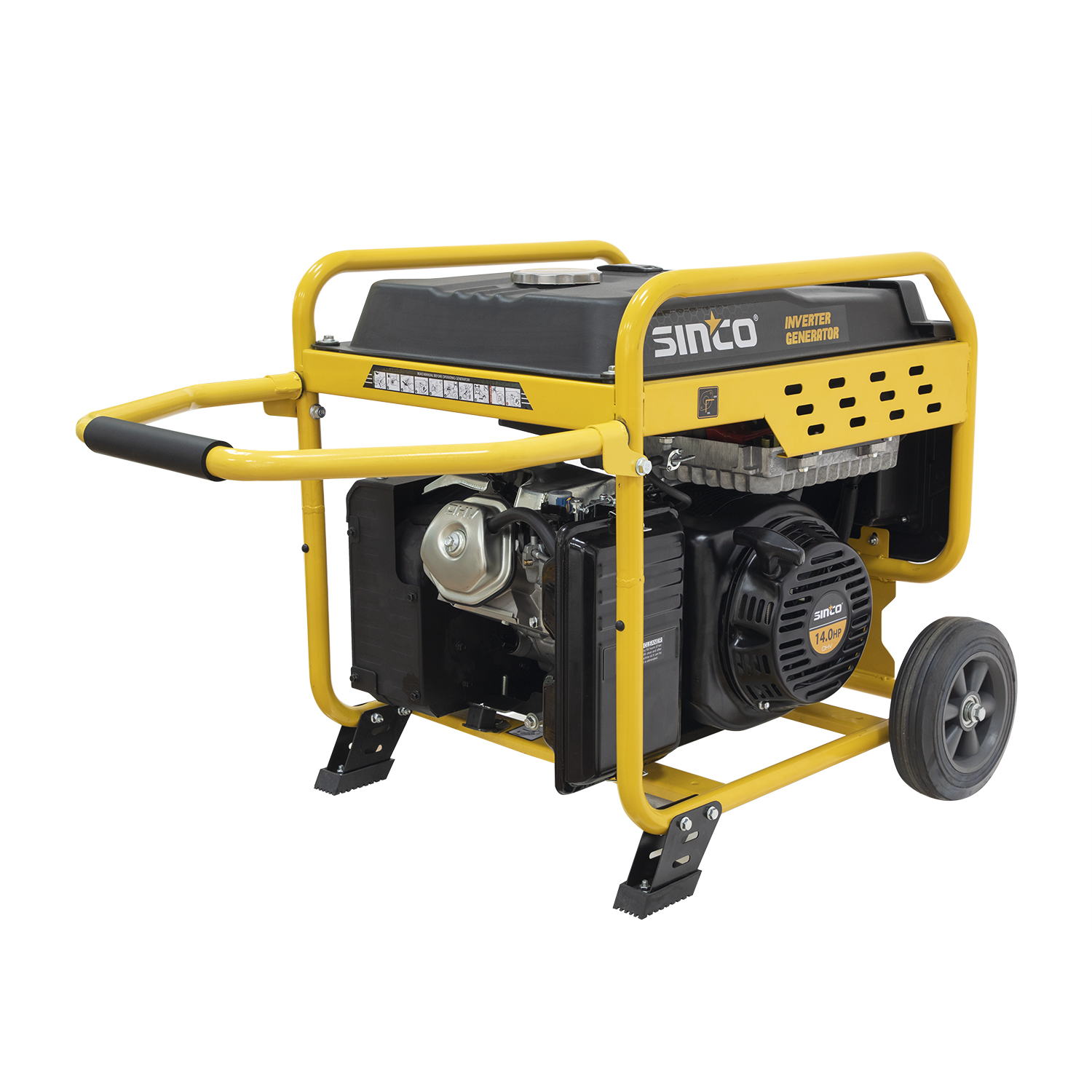 Sinco Brand 8kw Large Capacity Oil Tank Open Inverter Generator with Wheels with EPA/Carb/CE/Noise/GS