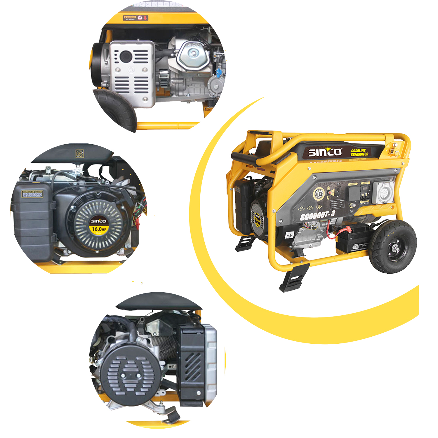 Three Phase 7.2kw Portable Gasoline Generator/Petrol Generator for Industrial Use