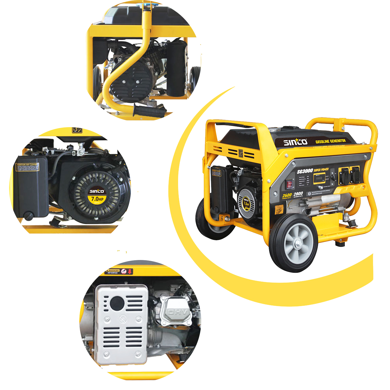 3000w Three Phase Portable Water Turbine Gasoline Generator